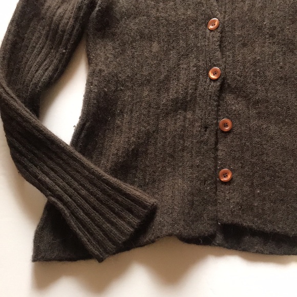 United Colors Benetton Wool Blend Cable Cardigan Oversized Thick Sweater - Picture 3 of 13